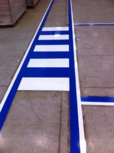 Factory indoor line markings